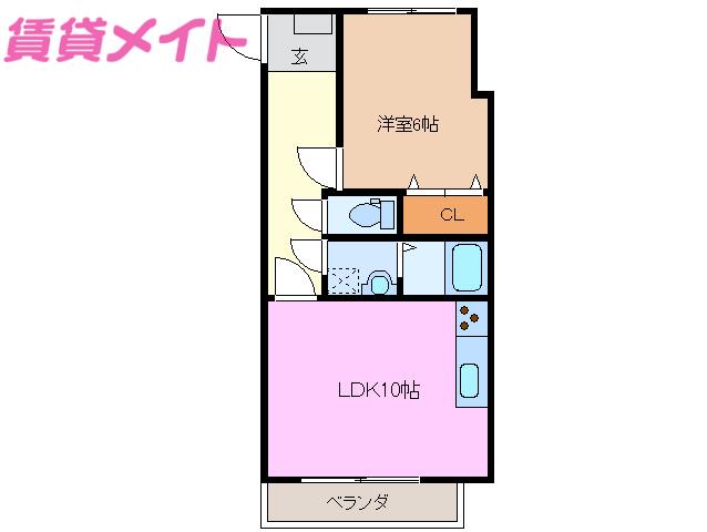 グランシャリオ(1LDK/2階)の間取り写真