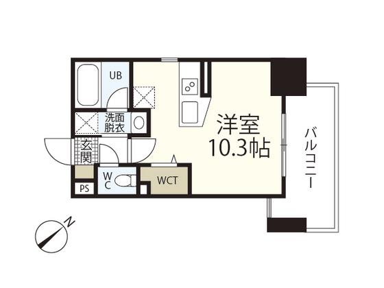 DER GLANZ.Y2比治山(ワンルーム/9階)の間取り写真
