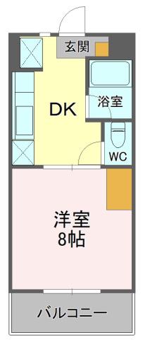 マンションフローラ(1DK/3階)の間取り写真
