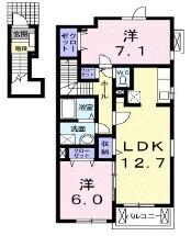 HAPPY DREAM 長泉A(2LDK/2階)の間取り写真
