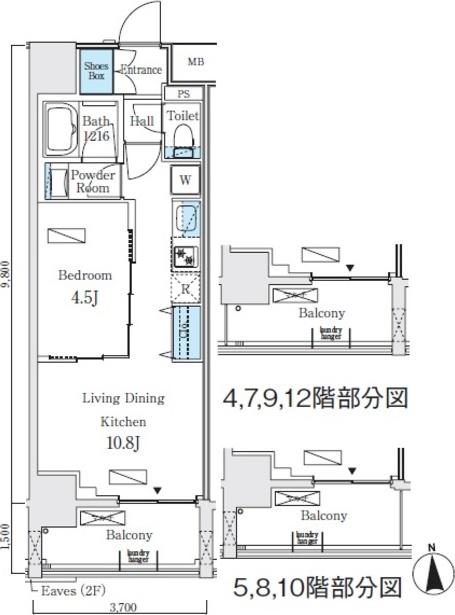 プライマル上野・稲荷町(1LDK/3階)の間取り写真