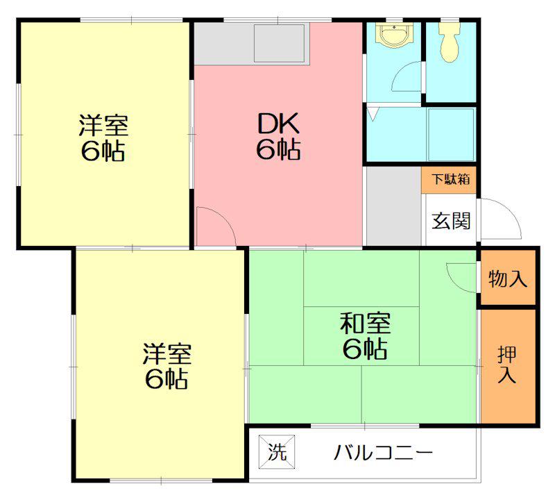 レジデンス香川II(3DK/3階)の間取り写真