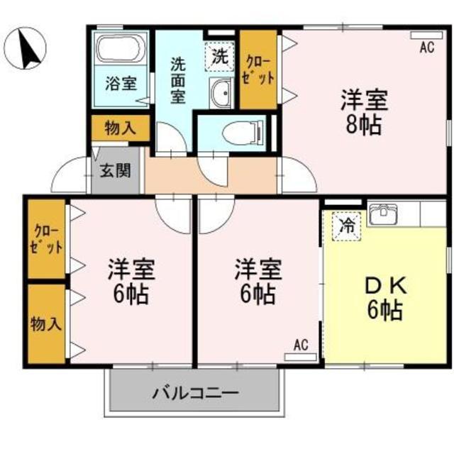 ソフィアコート(3DK/2階)の間取り写真