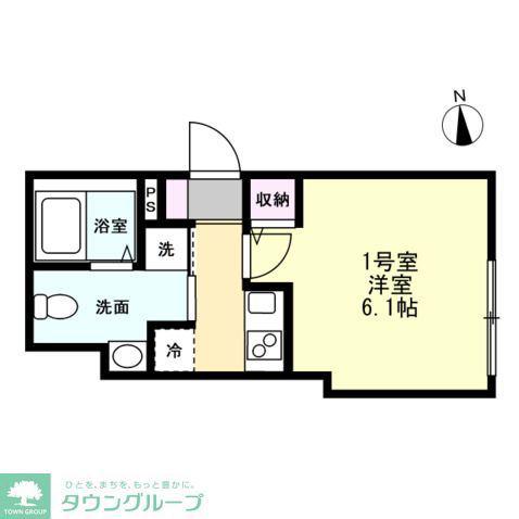 ベイルーム本厚木クレスト(1K/3階)の間取り写真