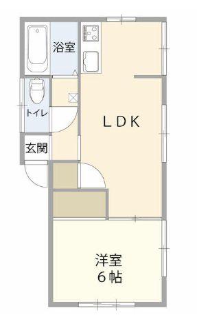 エステートテラスふじみ野(1LDK/1階)の間取り写真