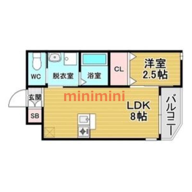 リアコート関大前II(1LDK/3階)の間取り写真