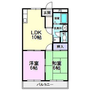コットンハウスI(2LDK/1階)の間取り写真