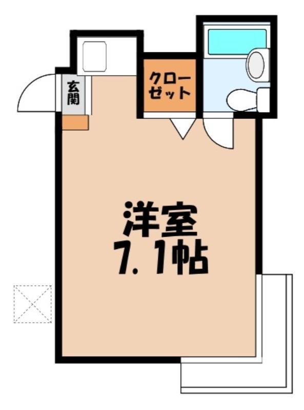 レオハイツ(ワンルーム/2階)の間取り写真