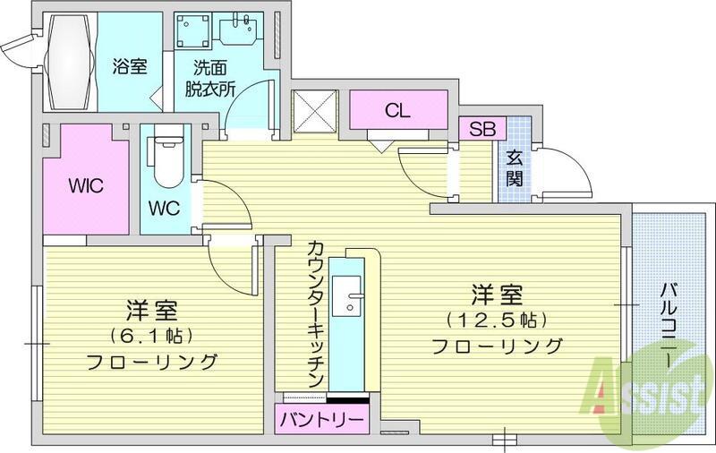 ガーデンコート エアリー(1LDK/1階)の間取り写真