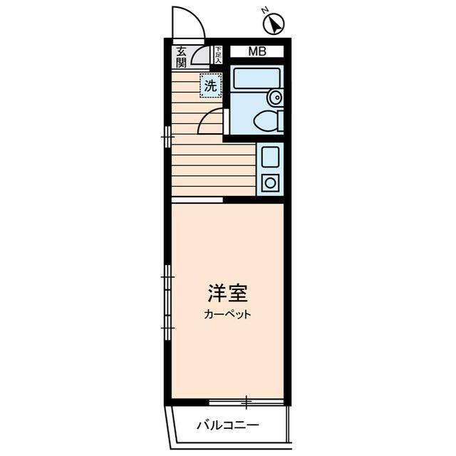 パーソネージュ横浜(1K/2階)の間取り写真