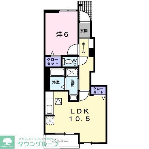 ソレアードパティオIII(1LDK/1階)の間取り写真