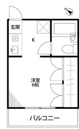 ブルージュ千駄堀(1K/2階)の間取り写真