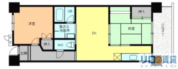 クリスタルシャトウ(2LDK/3階)の間取り写真