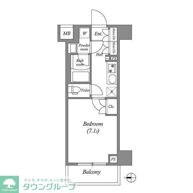 GENOVIA本所吾妻橋SKYGARDEN(1K/4階)の間取り写真