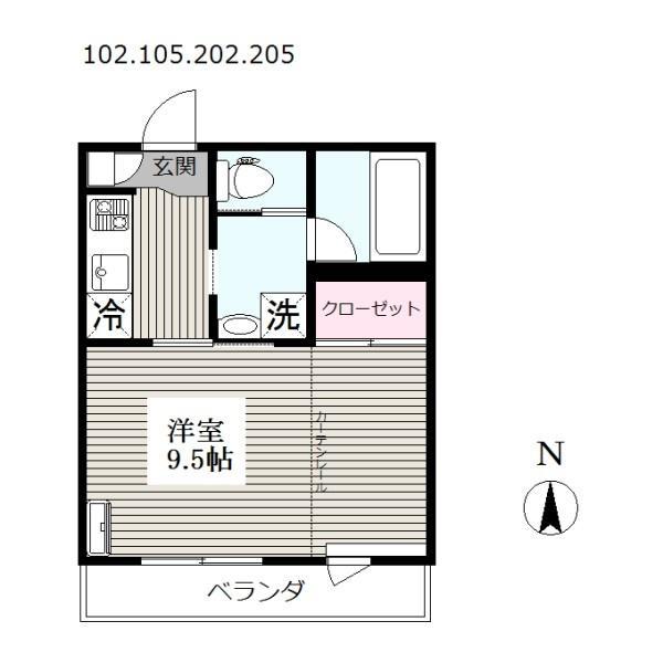 G-イースト本中(1K/1階)の間取り写真