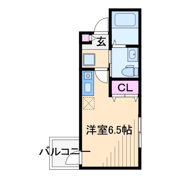 リバティ北新横浜(ワンルーム/2階)の間取り写真