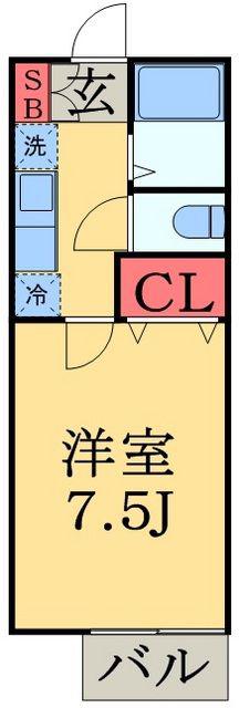 ハイテック新千葉(1K/2階)の間取り写真