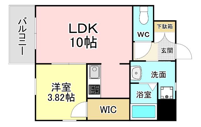STUDIE TOBIHATA(1LDK/8階)の間取り写真
