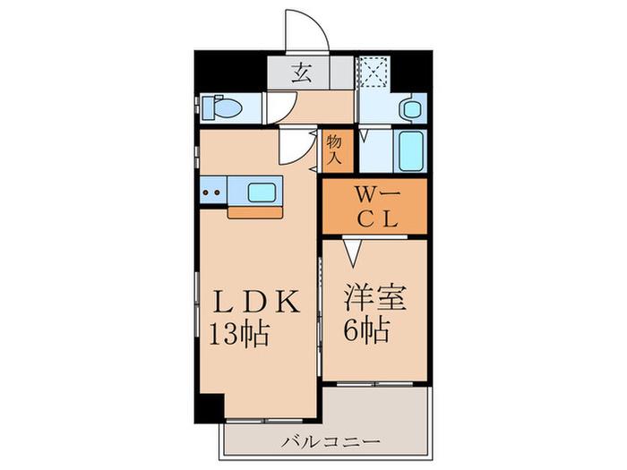 REFLECT(1LDK/6階)の間取り写真