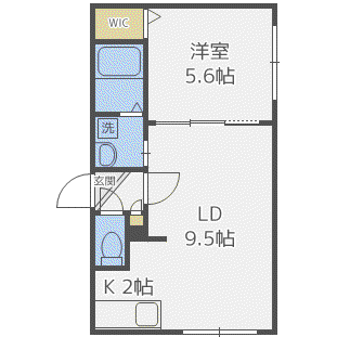 クチュールSA19(1LDK/4階)の間取り写真