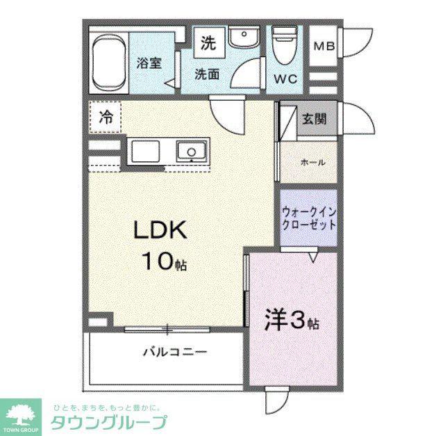 ヒカルサ川越霞ヶ関(1LDK/3階)の間取り写真
