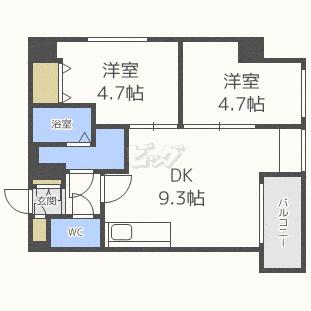 カサトレスベレーザ(2LDK/6階)の間取り写真