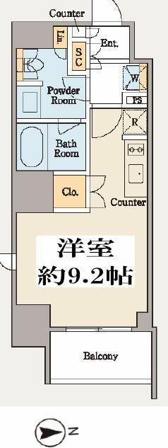 クレストコート木場(ワンルーム/6階)の間取り写真