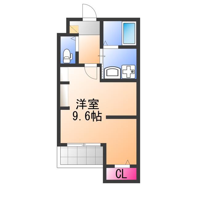 九間町シーエム・サンク(ワンルーム/2階)の間取り写真