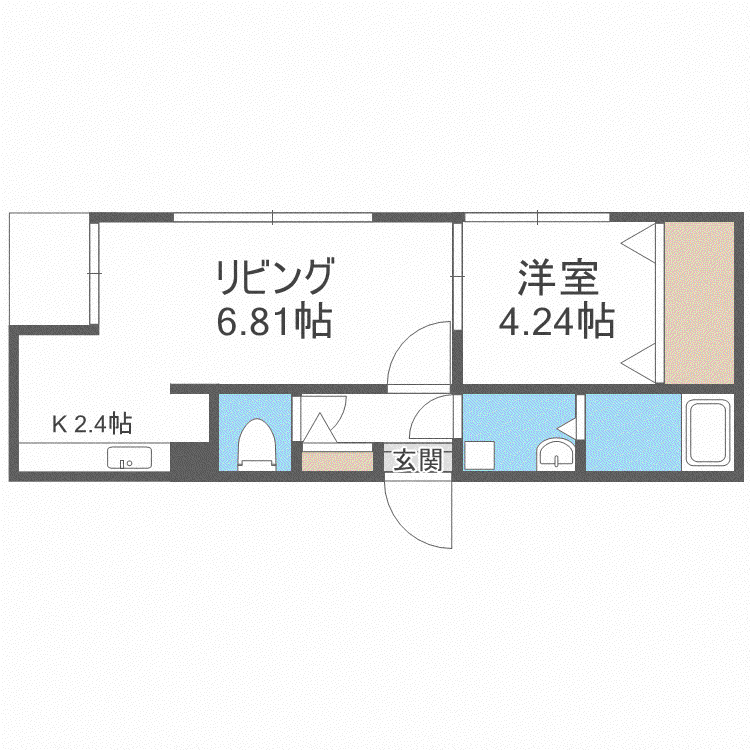 アネトス2番館(1LDK/4階)の間取り写真