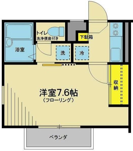 スマイリー三ツ沢(1K/2階)の間取り写真