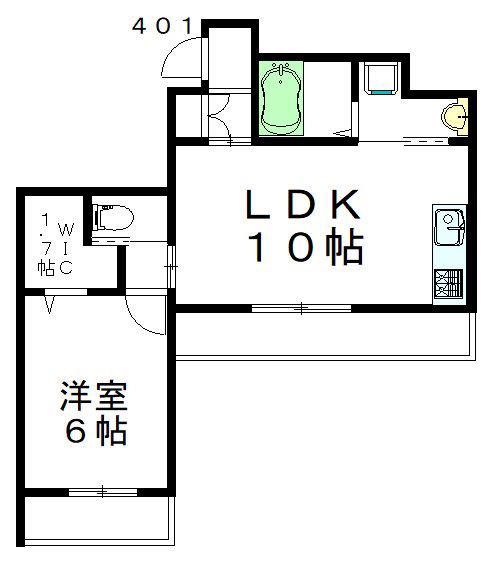 へーベルメゾン西荻窪(1LDK/4階)の間取り写真