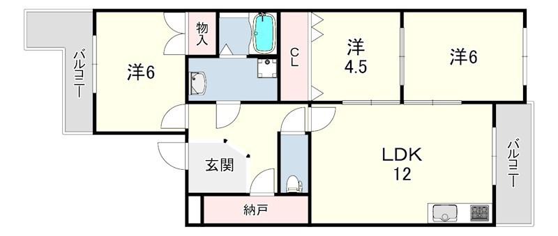 リバーグリーン藤村(3LDK/2階)の間取り写真
