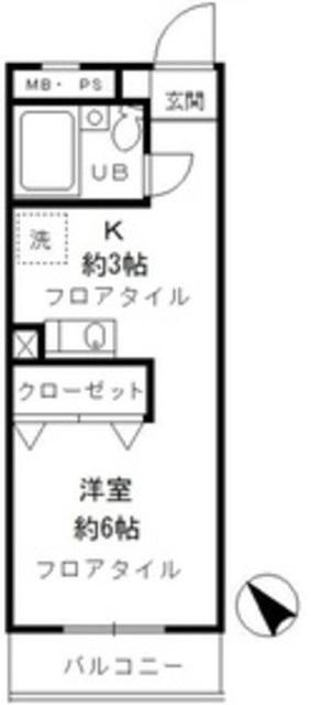 昭島コートエレガンスE(1K/1階)の間取り写真