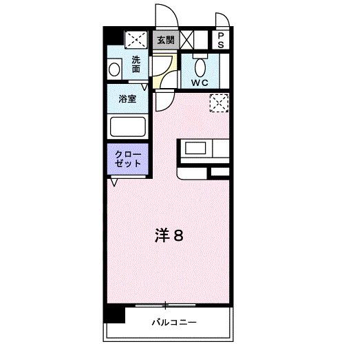 GRACE下郡(ワンルーム/3階)の間取り写真