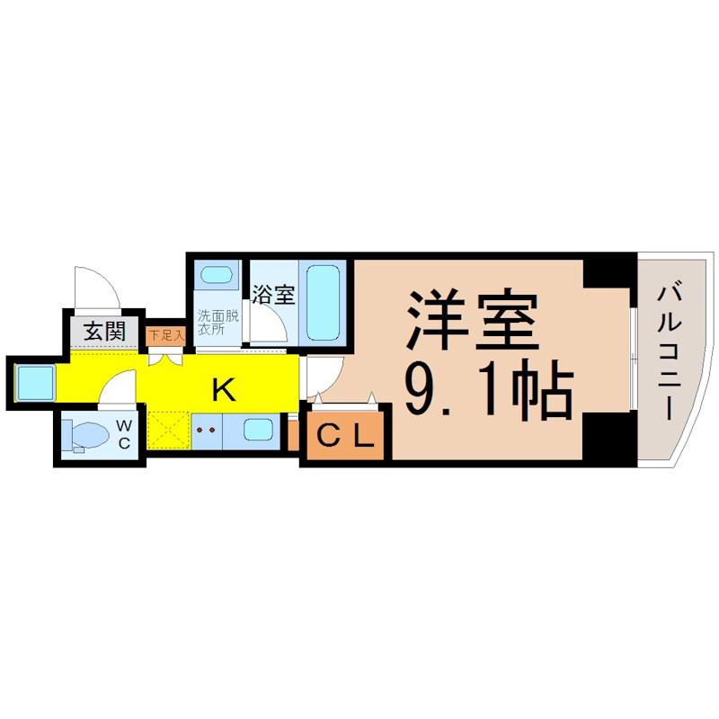 ラフォーレ金山(1K/7階)の間取り写真