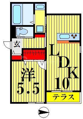 レグルス六町(1LDK/1階)の間取り写真