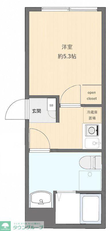 フラシア板橋本町(1K/1階)の間取り写真