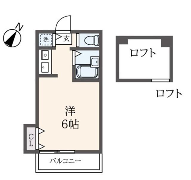 COSMIC横浜(1K/4階)の間取り写真