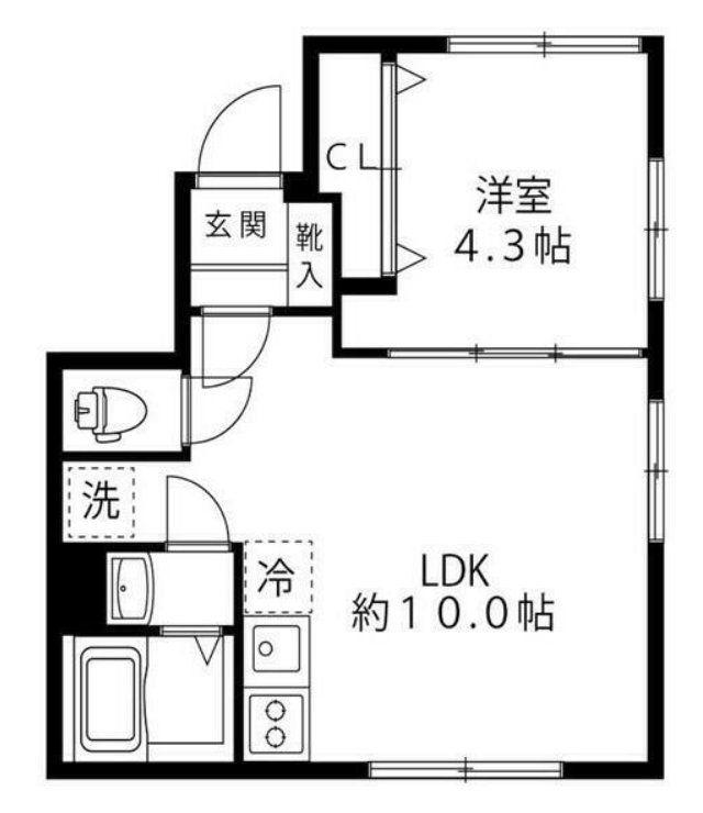ファクトリー中目黒(1LDK/1階)の間取り写真