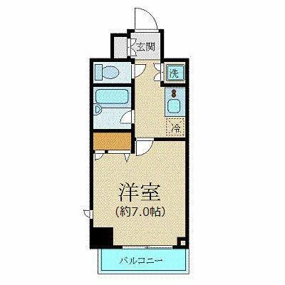 パレステュディオ四谷(1K/5階)の間取り写真