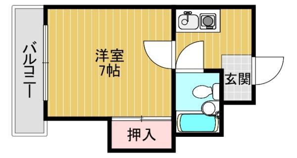 ルーモ矢田Ⅱ(1K/3階)の間取り写真