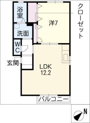 エミージュ(1LDK/2階)の間取り写真