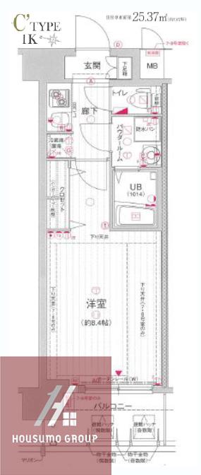 サムティ福島ノース(1K/7階)の間取り写真