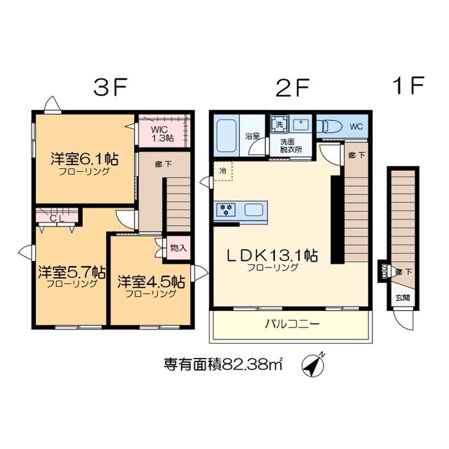 GLUCKHAUS(3LDK/2階)の間取り写真