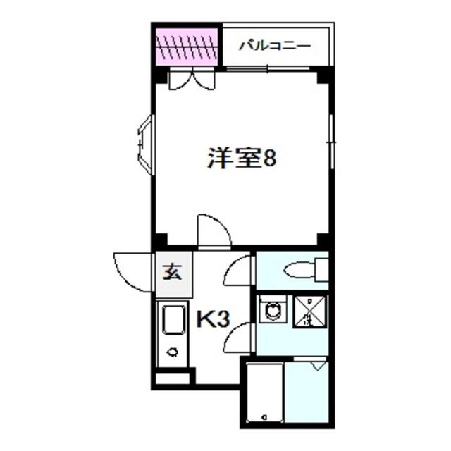 ラフォーレ(1K/2階)の間取り写真