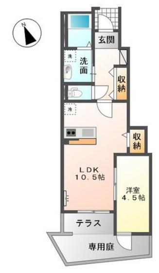 サニーコート(1LDK/1階)の間取り写真
