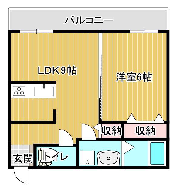 原ビル(1LDK/2階)の間取り写真