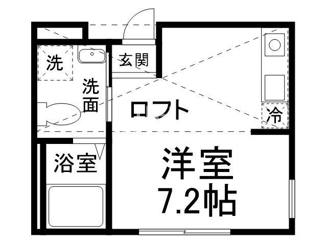 NEST冷泉町(ワンルーム/2階)の間取り写真