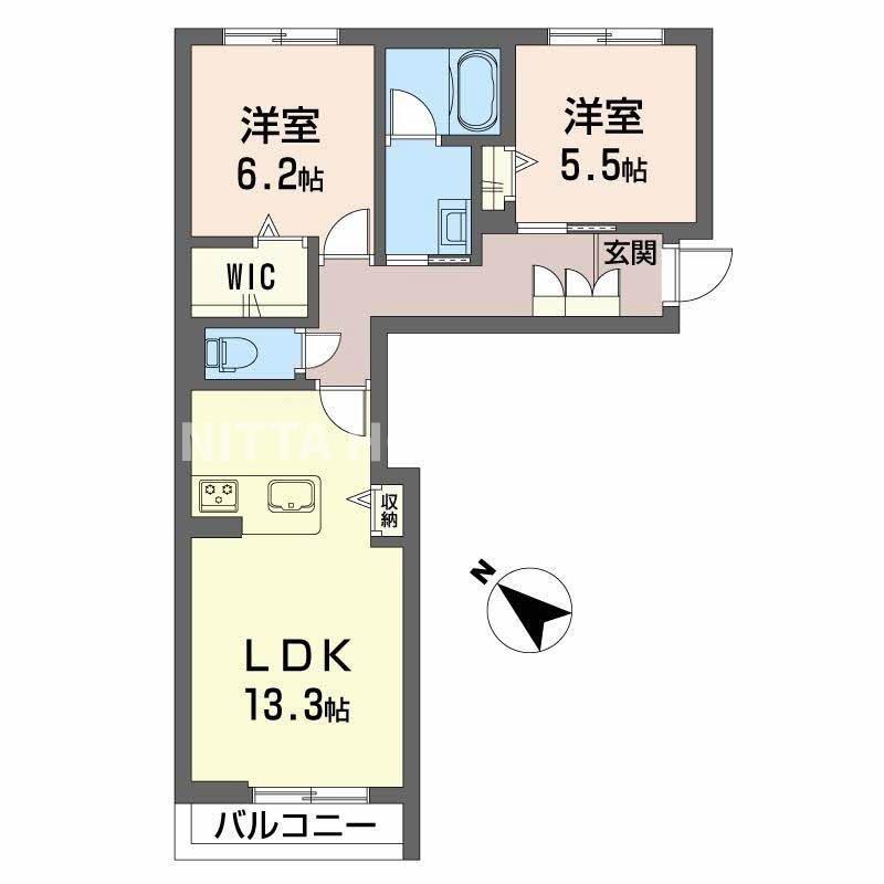 プエンテ サツキ(2LDK/1階)の間取り写真