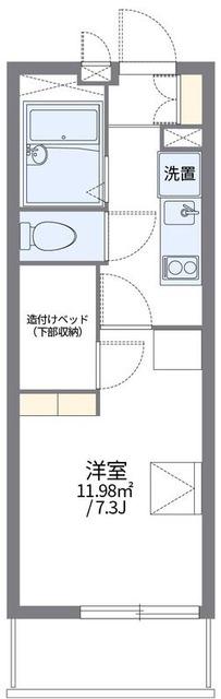 レオパレスグランディール5(1K/3階)の間取り写真